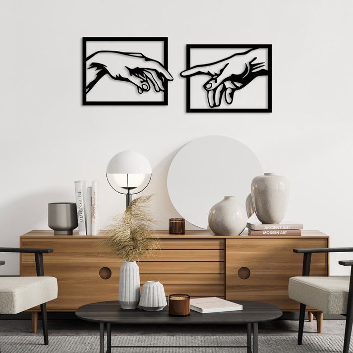Wallity Hands Escultura de Pared de Metal Negra (2 Piezas)